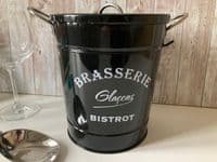 SAVE 50%!!! Metal Ice Bucket Black French Shabby Chic Bistro Café Style