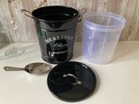 SAVE 50%!!! Metal Ice Bucket Black French Shabby Chic Bistro Café Style