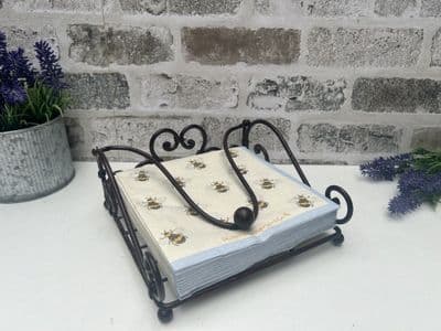 SAVE 50%!! Metal Napkin Holder - Traditional Scroll Brown Kitchen Dining Room