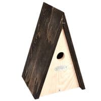 SAVE 50%!! Triangular Blue Tit Bird House Birdhouse - Wooden w Apex Roof