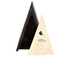 SAVE 50%!! Triangular Blue Tit Bird House Birdhouse - Wooden w Apex Roof