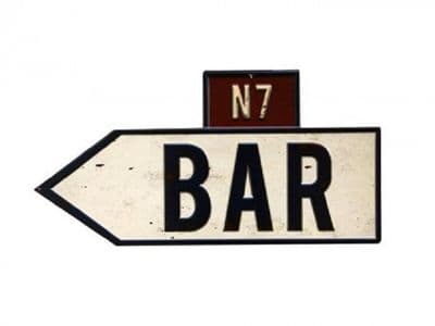SAVE 60%!! Vintage Style Bar Direction Metal Sign Plaque 30x60cm