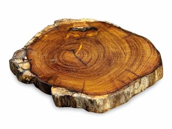 Set 4 Wooden Coaster - Real Tree Root Slice Wooden Teak Drinks Gift - 10-17cm