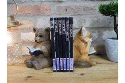 Set Realistic Bear & Fox Book Ends Bookends Fun Style Retro Gift