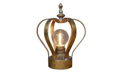 Shabby Chic Crown Bedside Table Light Lamp - Battery Operated