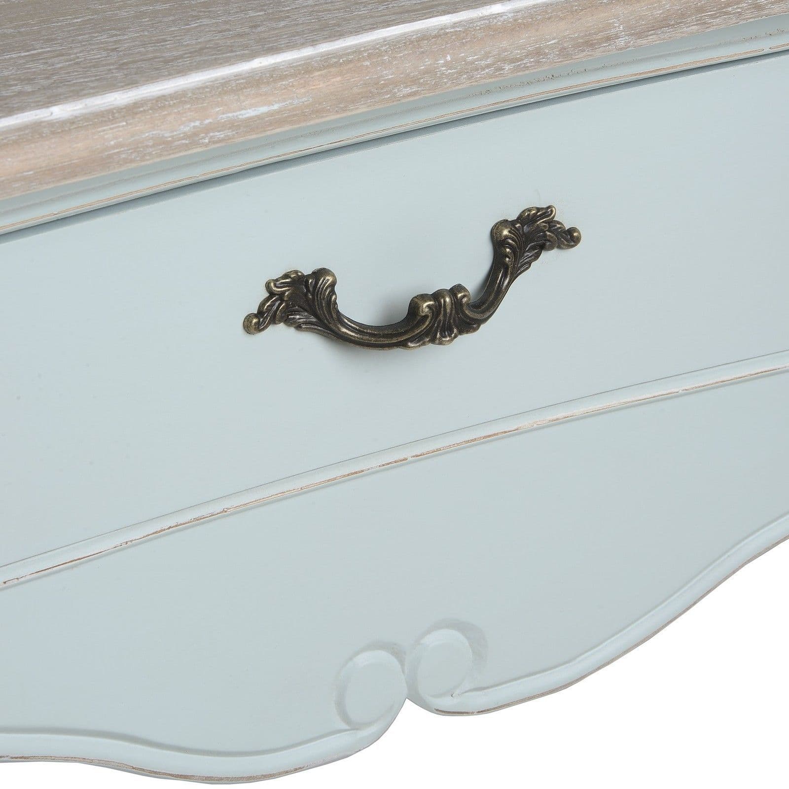Shabby Chic Style Toulon Duck Egg Blue Three Drawer Dressing Console Table