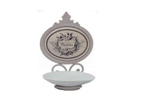 Shabby Vintage French Chic Wall Mounted Angel Soap Dish Porcelain