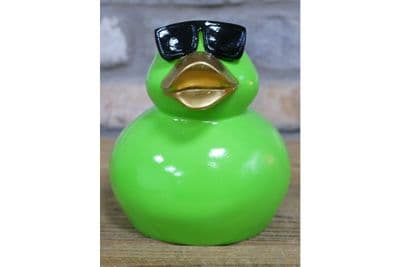 Sitting Green Funky Duck w/ Sunglasses - Gift Figurine Ornament