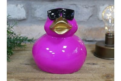 Sitting Purple Funky Duck w/ Sunglasses - Gift Figurine Ornament
