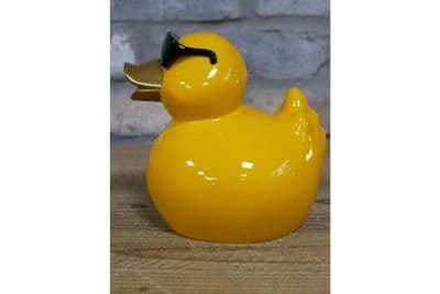 Sitting Yellow Funky Duck w/ Sunglasses - Gift Figurine Ornament
