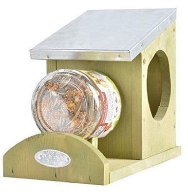 Squirrel Peanut Butter Feeder Wooden Holder Food House Garden Wild Animals