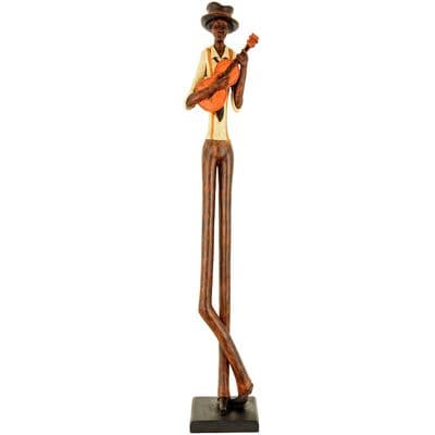 Standing Jazz Band Guitar Cream Shirt Figurine Ornament 60cm Musician Gift