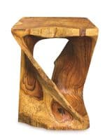 Teak Root Side Table Hand Carved Solid Wood Lamp Stool Furniture  Square Twisted