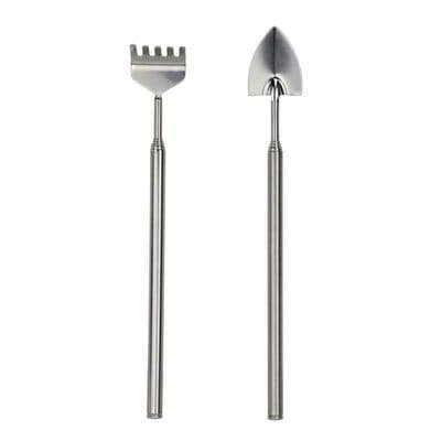 Terrarium Garden Tool Set - Stainless Steel - Indoor Telescopic Rake and Shovel