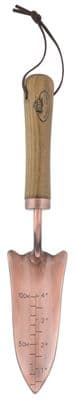 Traditional Garden Steel Copper Plated Hand Trowel Wooden Handle