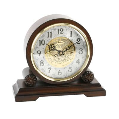 Traditional Walnut Chiming Westminster Barrel Mantel Clock