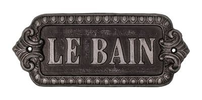 Vintage Style Bathroom Le Bain Metal Sign Wall Plaque Iron 21cm