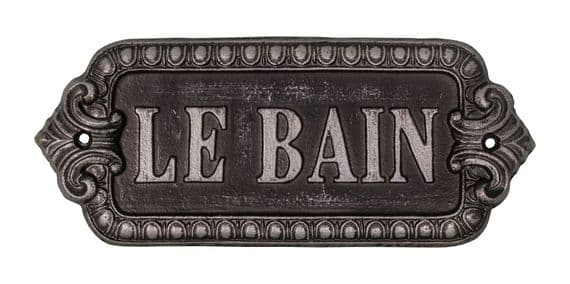 Vintage Style Bathroom Le Bain Metal Sign Wall Plaque Iron 21cm