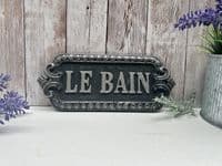 Vintage Style Bathroom Le Bain Metal Sign Wall Plaque Iron 21cm