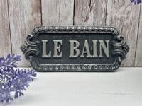 Vintage Style Bathroom Le Bain Metal Sign Wall Plaque Iron 21cm