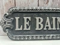 Vintage Style Bathroom Le Bain Metal Sign Wall Plaque Iron 21cm