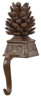 Vintge Style Cast Iron Pine Cone Stocking Hook Hanger