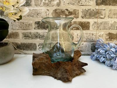 Water Wine Jug Holder – Molten Glass on Wooden Teak Root Handmade