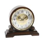 Westminster Walnut Effect Wooden Wood Barrel Shape Mantel Clock