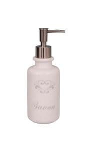 White Ceramic Savon Soap Dispenser Pump Bathroom Accessory 21cm