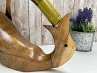 Wine Champagne Bottle Holder - Bamboo Wooden - Drunken Duck Novelty Gift