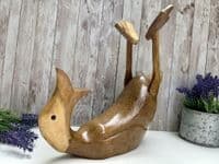 Wine Champagne Bottle Holder - Bamboo Wooden - Drunken Duck Novelty Gift