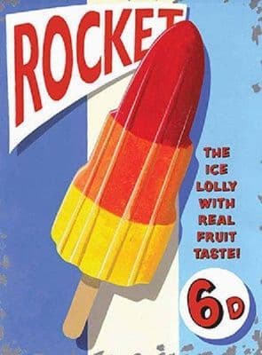 Wiscombe Rocket Ice Lolly Seaside Beach Cafe 15x20cm Vintage Metal Sign Plaque