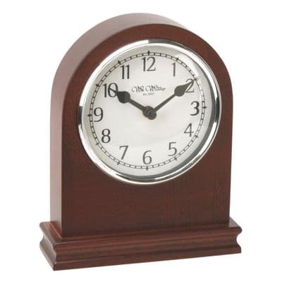 Wm.Widdop Arched Walnut Wood Mantel Clock with Arabic Dial