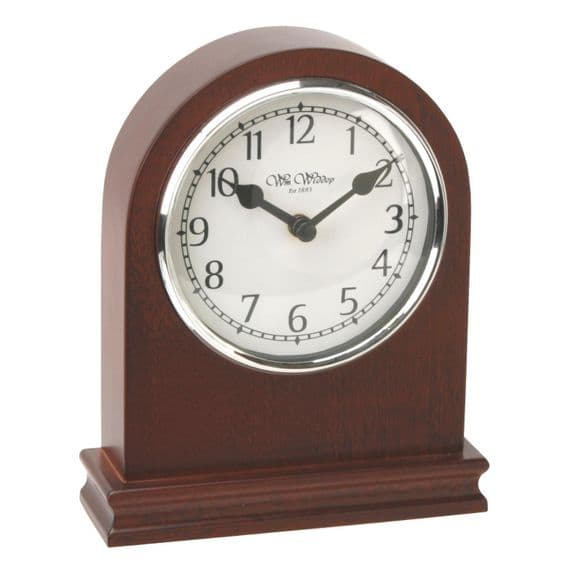 Wm.Widdop Arched Walnut Wood Mantel Clock with Arabic Dial