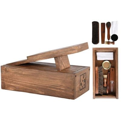 Wood Wooden Boot Cleaning Set and Box FSC 100%