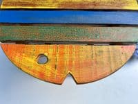 Wooden Folding Fish Chair Stool Seat - Small 31cm Multicoloured Wood Timber