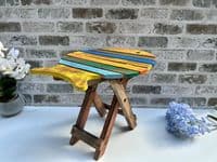 Wooden Folding Fish Chair Stool Seat - Small 31cm Multicoloured Wood Timber