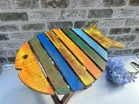 Wooden Folding Fish Chair Stool Seat - Small 31cm Multicoloured Wood Timber