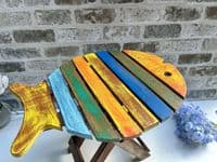 Wooden Folding Fish Chair Stool Seat - Small 31cm Multicoloured Wood Timber