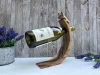 Wooden Wine Bottle Holder Balancer Hand Carved Cat Design Quirky Cat Lover Gift