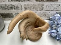 Wooden Wine Bottle Holder Stand Freestanding - Hand of Wisdom Carved