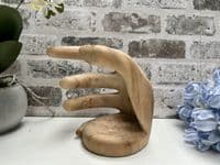 Wooden Wine Bottle Holder Stand Freestanding - Hand of Wisdom Carved