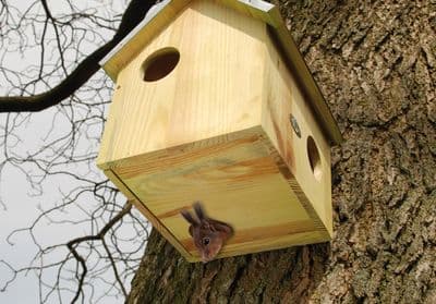Wooden Wood Squirrel House Home FSC 100% Zinc Roof
