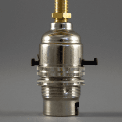 10mm B22 Vintage Bayonet socket  - Nickel with Safety Switch