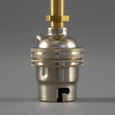 10mm B22 Vintage Bayonet socket  - Nickel (with Shade Holder)