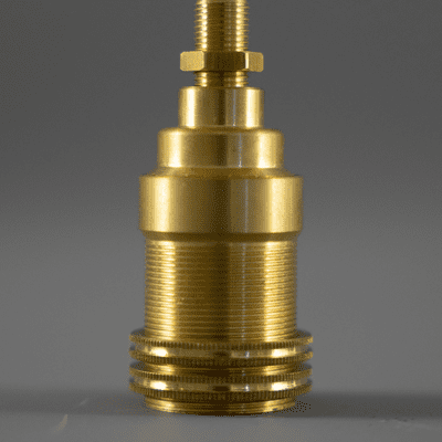 10mm E14 Socket - Natural Brass (With Shade Holder)