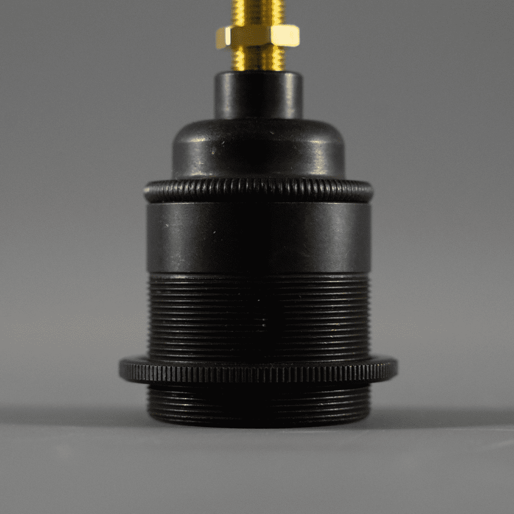 10mm E27 Socket - Gun Metal - With Shade Ring