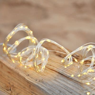 50 Warm White Waterfall LED Battery Fairy Lights
