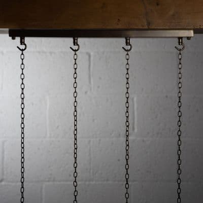 600mm Hooked Ceiling Rose Bar - Antique Brass