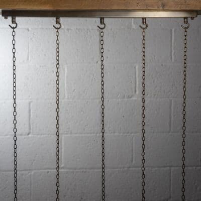 750mm Hooked Ceiling Rose Bar - Antique Brass